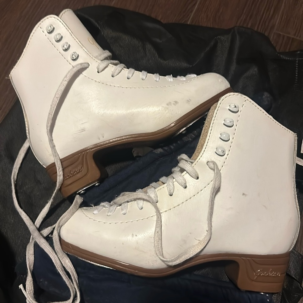Girls white figure skates